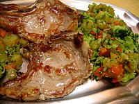 côtes de veau sautées aux légumes