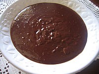jaune d'oeuf : Assiette de crème mousseline au chocolat