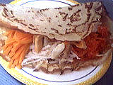crêpes saint Jacques et crudités