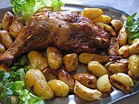 Image : Rôtir - Cuisse de dinde rôtie aux rattes