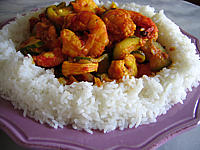 carry de crevettes et courgettes