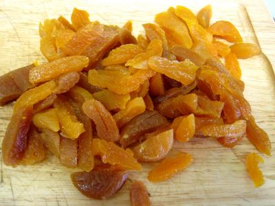 Abricots secs hachés