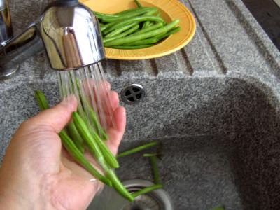 laver le haricot vert