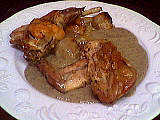 Lapin rôti aux échalotes
