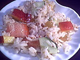 Image : recette Salade de riz aux pêches