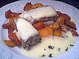 Poissons : Assiette de roussette sauce vin blanc