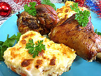lait écrémé : Assiette de souris d'agneau et gratin parmentier aux carottes