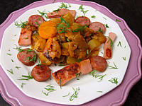 râgout de saucisses fumées
