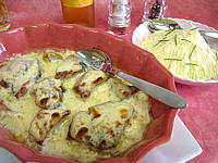 Poissons : Plat à gratin de thon vapeur gratiné au gorgonzola