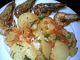salade tiède de gambas à la cancoillotte