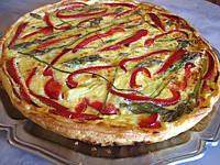 Recette Tarte aux asperges poivron et jambon