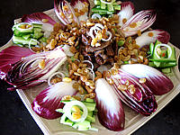 worcestershire : Assiette de veau au miel en salade