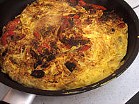Recette Omelette aux oignons et au poivron