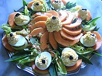 Recette Oeufs farcis au brousse et au radis noir