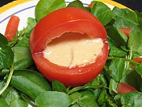 Cuisine diététique : Tomates farcies et sauce aux haricots secs