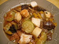 Recette Seiches aux champignons et poivrons