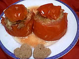 tomates farcies : Assiette de tomates farcies