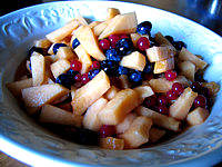salade de melon aux myrtilles