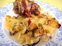 Recette Souris d'agneau aux pommes de terre et aux oignons