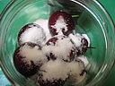 cerises à l'eau de vie, sucre