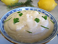noix de coco : Bol de sauce crème à la noix de coco