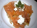 Poissons : Galette au saumon fumé et sa chantilly