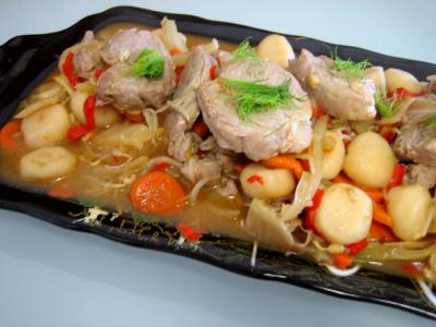 Image : Châtaigne d'eau - sauté de porc aux châtaignes