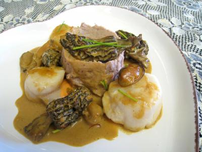 Recette Noix de Saint-Jacques aux morilles et à la purée de marrons