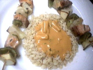 Image : recette Brochettes de saumon à l'ananas