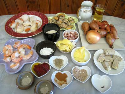 Ingrédients pour la recette : Saint-Jacques à la confiture d'échalotes et au foie gras