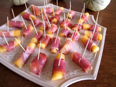 Recette Amuse-bouche de melon et jambon