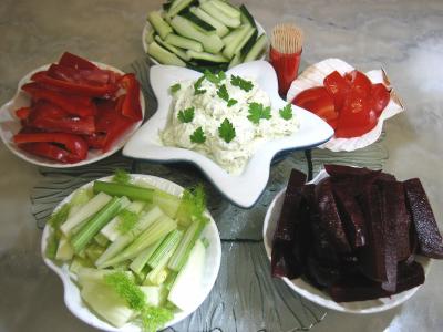 Recette Amuse-bouche aux crudités et sa sauce "ricotta"