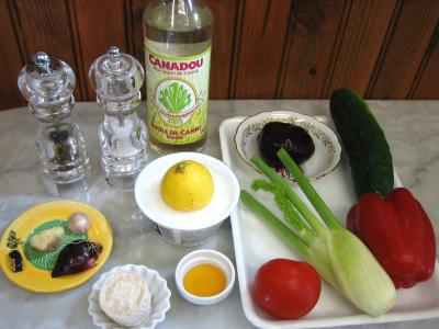 Ingrédients pour la recette : Amuse-bouche aux crudités et sa sauce "ricotta"