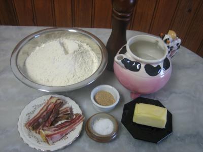 Ingrédients pour la recette : Fougassettes aux lardons