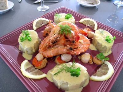 Recette Crevettes flambées et sa sauce au citron et sa purée de fenouil