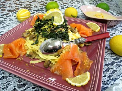 Recette Tagliatelles au citron et à la truite fumée