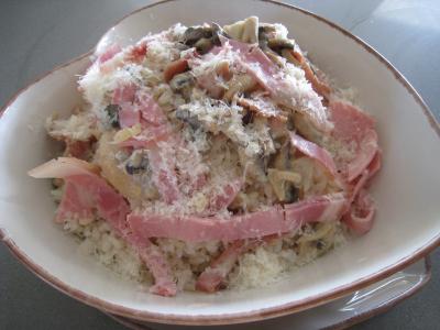 Recette Risotto aux champignons et au jambon à l'Italienne