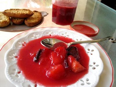 Recette Confiture de prunes et de pommes à la crème