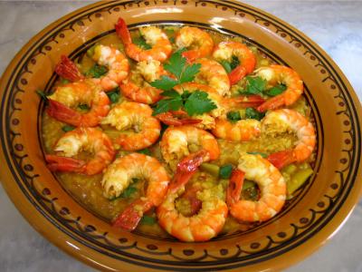 Image : recette Gambas aux épices façon orientale