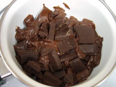Gâteau au chocolat et son coulis de melon et pêches - 3.3