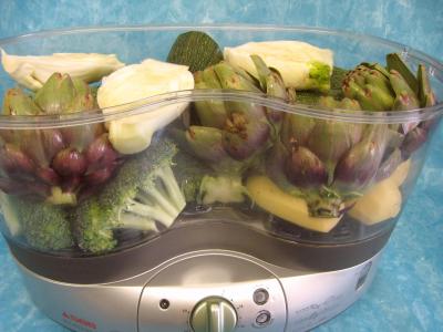 Image : Cuisine vapeur et cuisine à l'eau - Légumes à la vapeur