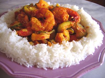 Image : recette Cari de crevettes et courgette façon réunionnaise