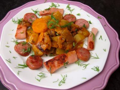 Recette Ragoût de saucisses fumées