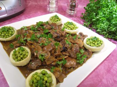 Rognons de veau sautés aux cèpes et au Pelligrino