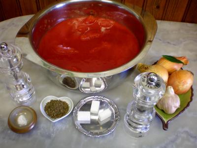 Ingrédients pour la recette : Sauce tomates pour pizza