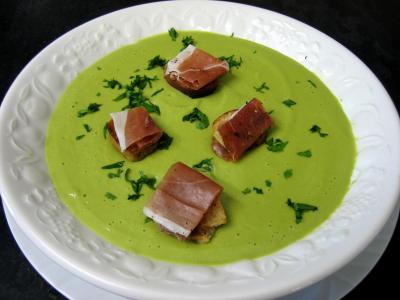 Image : recette Soupe froide aux petits pois