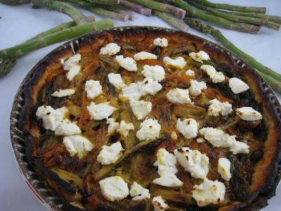 tarte salée : Tarte aux asperges au fromage frais de chèvre