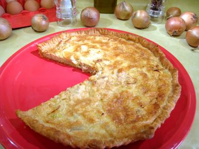 Recette Tarte aux grenouilles et aux oignons