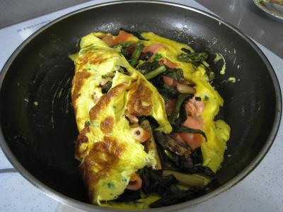 Omelette d'asperges au chou et aux ognasses - 10.2