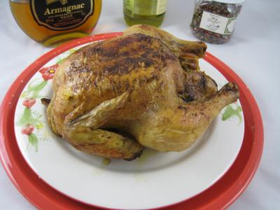 Recette Poulet rôti à l'armagnac